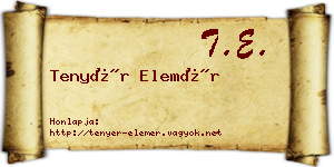 Tenyér Elemér névjegykártya