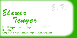 elemer tenyer business card